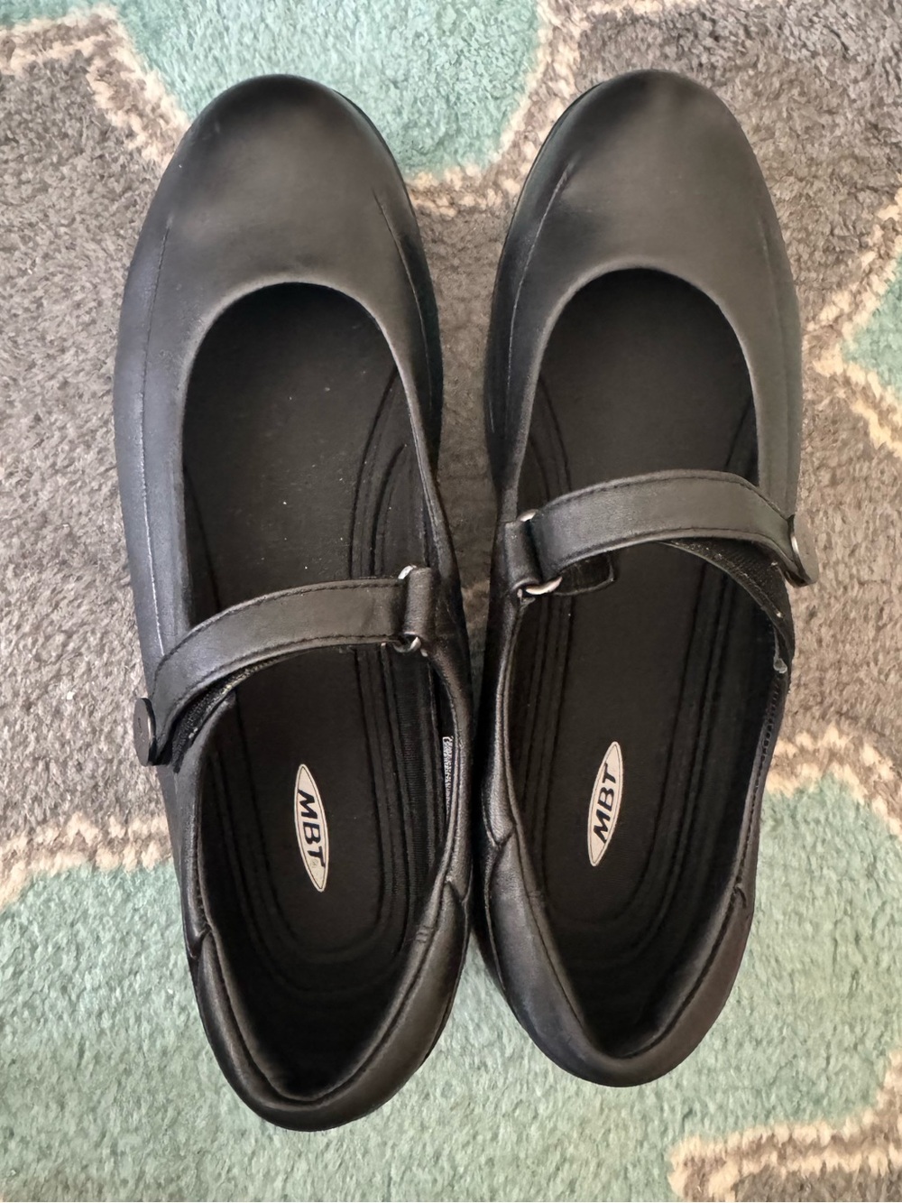 MBT Women's Black Mary Jane Rocker Bottom Comfort Shoes 9.5/10 VGUC Leather